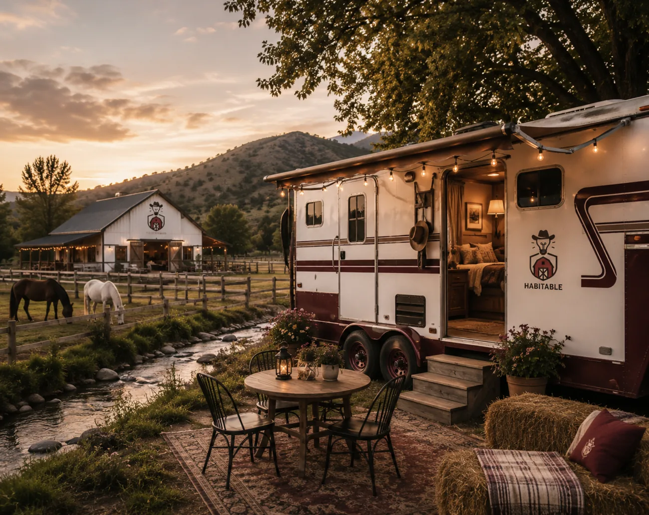 Outdoor gathering near the Innovator Barndo
